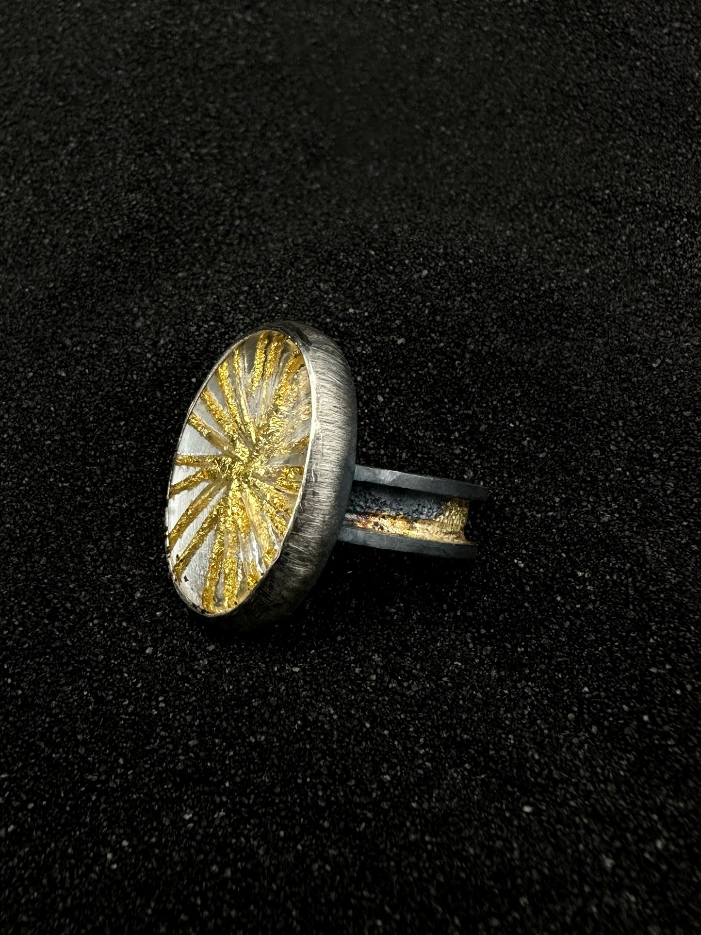 Spiral Silver and Gold Ring
