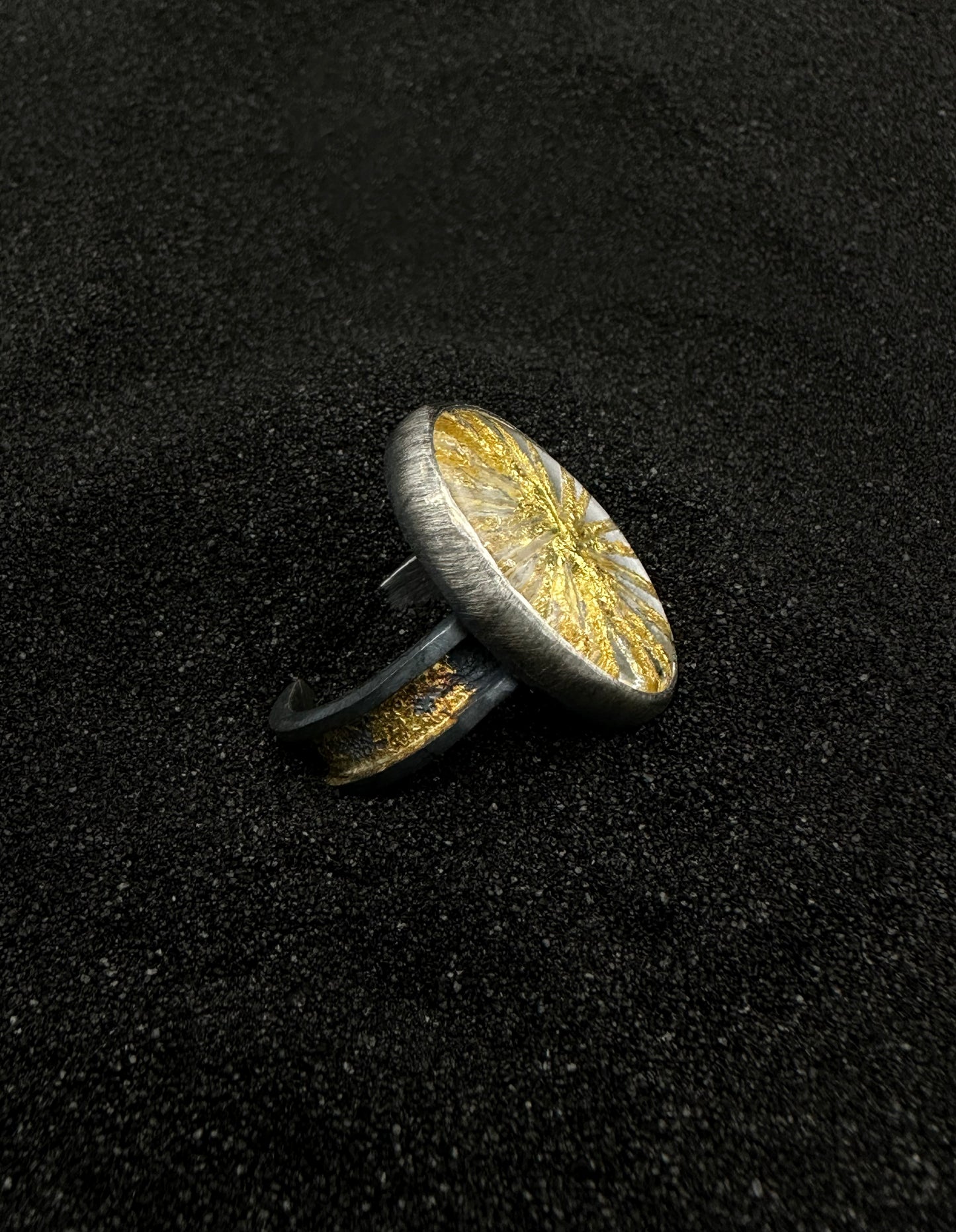 Spiral Silver and Gold Ring