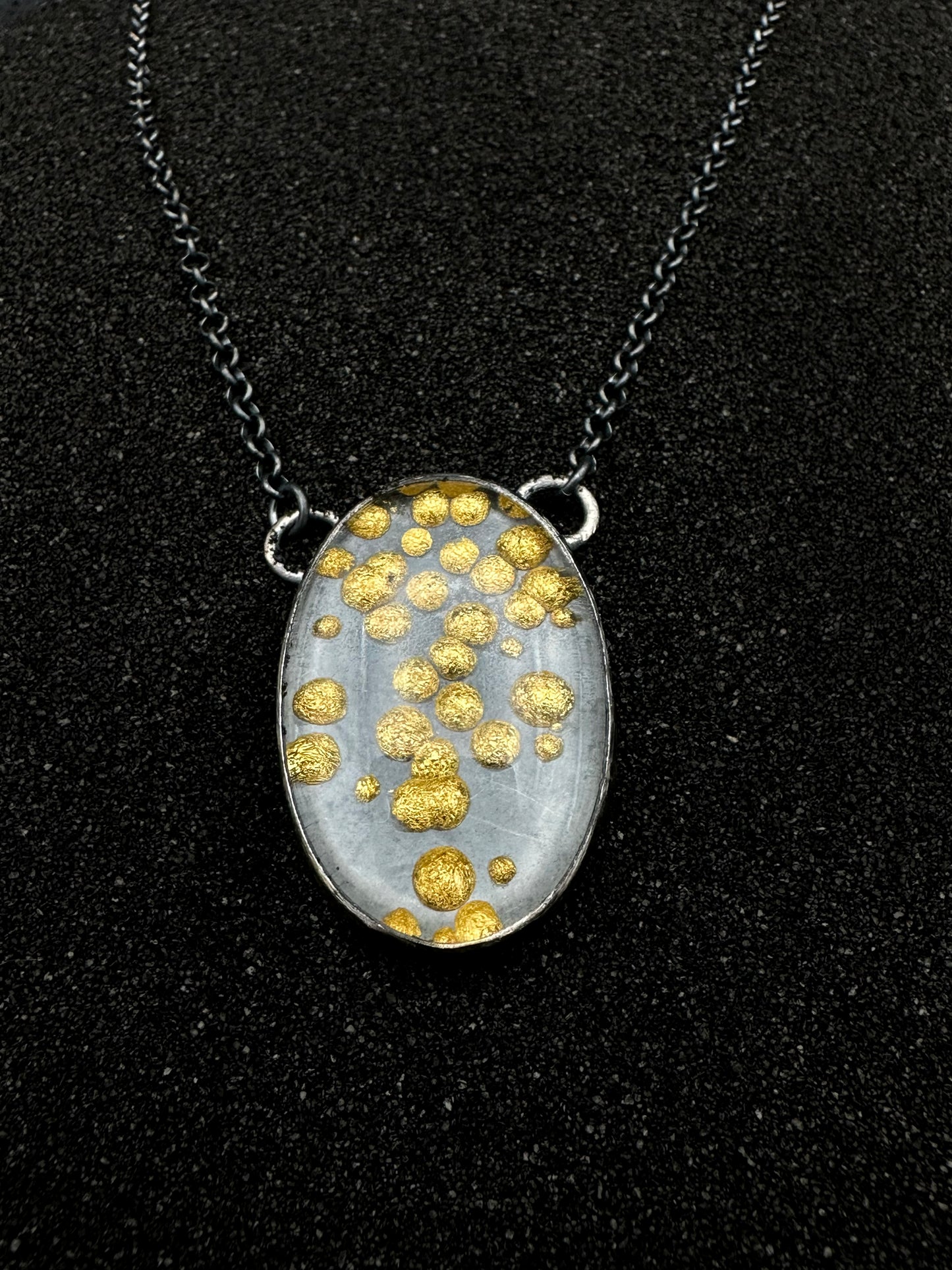 Gold Bubble Oval Necklace