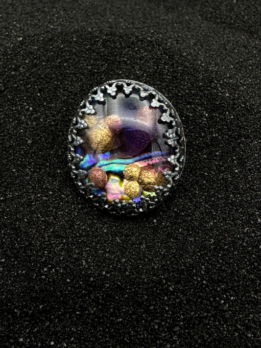 Amethyst, Abalone Shell, and 24k Gold Bubbles