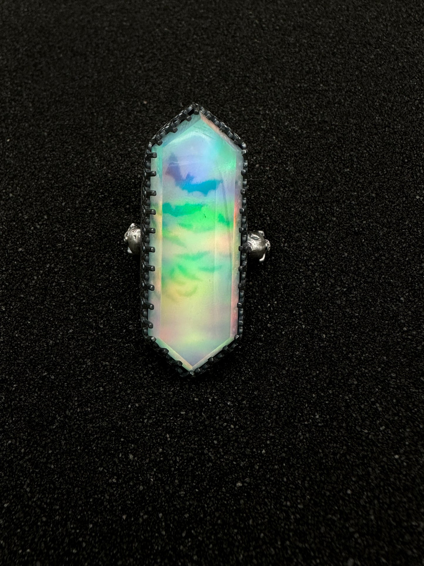 Glow in the Dark Aura Opal Bats with Skulls