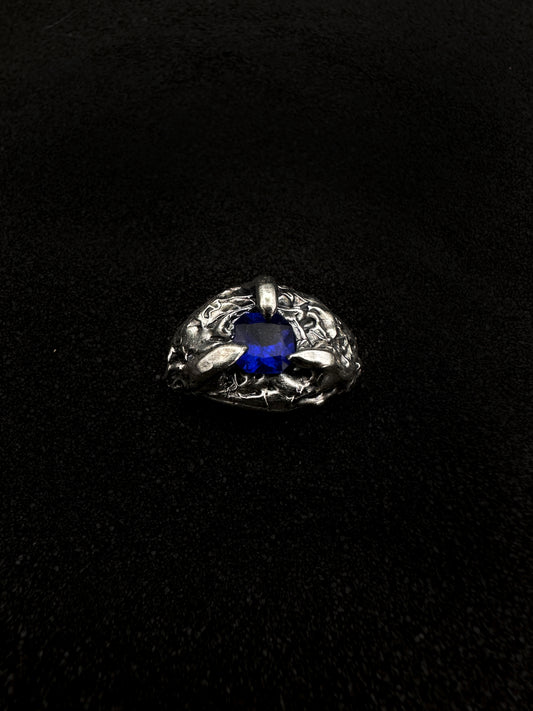 Blue CZ Organic Ring