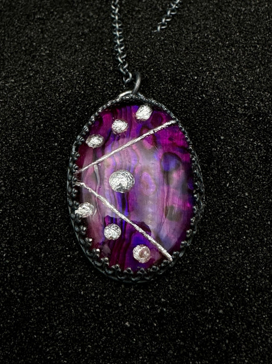 Pink/Purple Abalone Shell Necklace