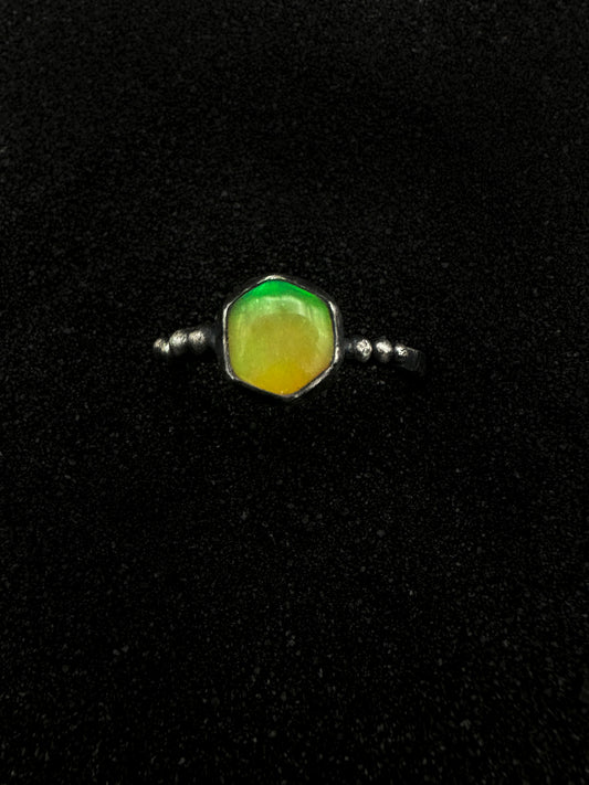 Yellow Aura Opal Ring